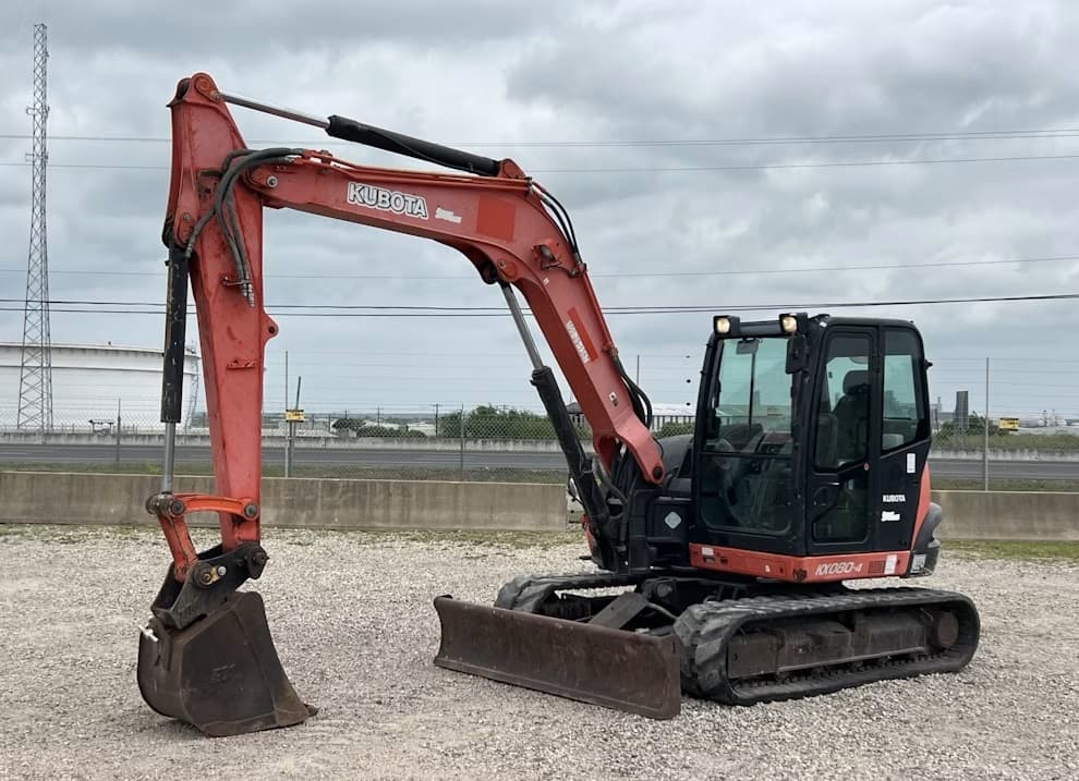 2018 Kubota KX080-4S Hydraulic Mini Excavator Backhoe Cab Aux Q/C Bucket